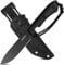 GREIFS® Outdoor-Messer Apex Flat aus D2 Stahl mit Kydex Holster, edles Survival Messer für die Bushcraft Ausrüstung, Jagdmesser, Schnitzmesser, Fahrtenmesser (schwarz)