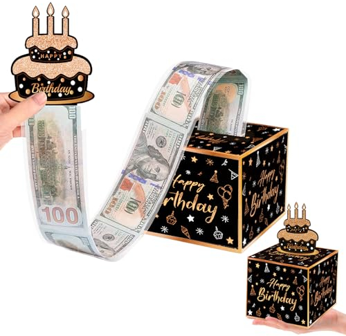 yotutun Geldgeschenke Geburtstag Überraschungsbox DIY, Geldgeschenk Verpackung Happy Birthday Geschenkbox, Überraschungs Geschenkbox mit herausziehbaren Geld, Rätselbox Geldgeschenke Verpackung