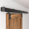 BONIKLUBA 8FT Box Rail Sliding Barn Door Hardware,Black Heavy Duty Steel Wall Mount Barn Door Track Kit,Easy to Install(No Door)