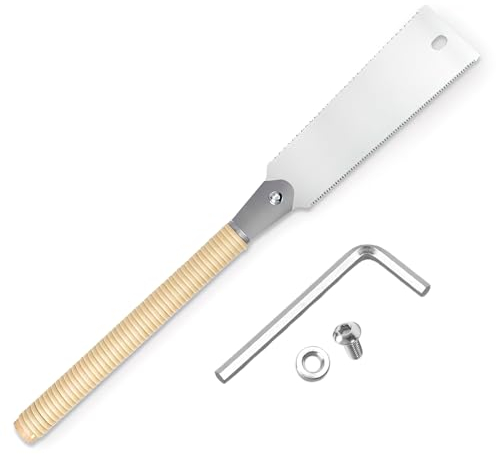 BRISKORE Japansäge Ryoba, Dübelsäge Japanische Säge Holzsäge, 9/18 TPI Feinsäge Holz Abnehmbar Handsäge Holz 240mm aus SK5 Karbonstahl, Ryoba Japansäge Japan Säge für DIY Holzbearbeitungswerkzeuge