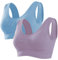 Memoryee Sport BH Damen Große Brüste Starker Halt Push Up Ohne Bügel 2er Pack Set Gepolstert Joggen Yoga Laufen Reiten Bra Crop Top Lila Grau+Seeblau XL