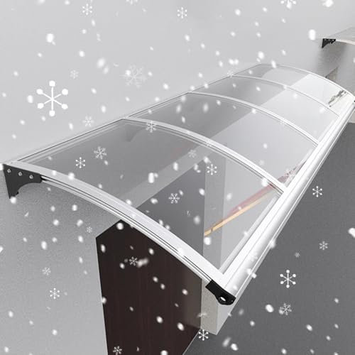 KAXLDHH Auvent De Porte, Marquise Porte D'Entrée, Auvent De Fenêtre avec Support en Aluminium, Auvent De Patio Store Banne Protection UV pour Garage, Balcon, Terrasse(Color:Wit,Size:65x100cm)
