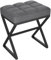 YMYNY Schminkhocker, Fußhocker, Leinen Sitzhocker, Make-up Dressing Hocker mit X-förmigen Metallbeinen, für Eitelkeit, Wohnzimmer, Schlafzimmer, Eingang, Flure 40×30×46CM Dunkelgrau HBD033G