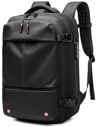 Cikiki Vacpack, zaino 60 l, zaino espandibile con compressione sottovuoto, impermeabile, antifurto sottovuoto (senza pompe gonfiabili), Nero , 61