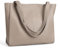 befen Echtleder Handtasche Damen Groß Shopper Tasche mit 14 Zoll Laptopfach, Mode Leder Tote Bag Schule Arbeit Freizeit Henkeltasche mit Reißverschluss, Grau