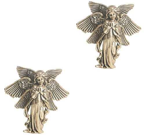 Amosfun 2St Seraphim aus Messing inneneinrichtung Desk Decoration Metallornamente Retro-Ornamente Bronze Statue Kleiner Engel als Deko Feng-Shui-Ornamente Statuen aus Messing Desktop-Engel