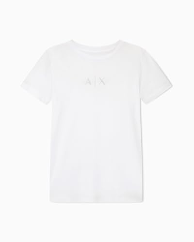 Armani Exchange Damen Short Sleeve Front Strassed Monogram T-Shirt