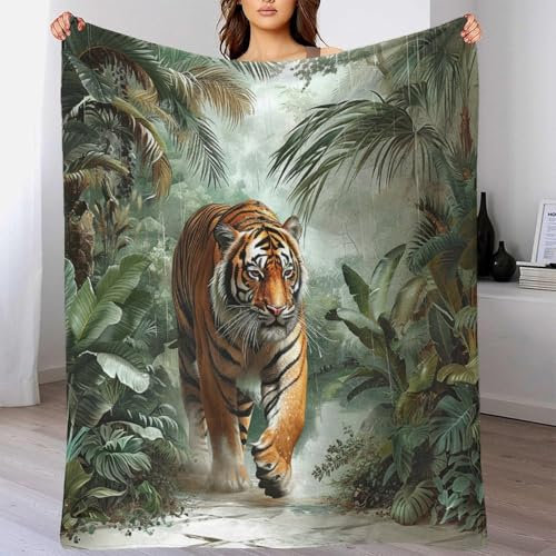 TBDUEPS Tiger, luxuriöse, gemütliche Plüschdecke, Fleece, Outdoor-Yogadecke für Frauen, für Freundin, Paar, romantisch, 180 x 200 cm