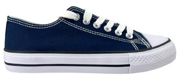 MODELISA - Zapatillas Deportivas De Lona Estilo Casual Mujer (Navy, Sistema Tallas Calzado EU, Adulto, Mujer, Números, Mediano, 37)