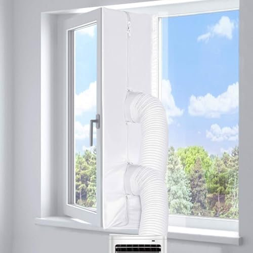 Klimaanlage Fensterabdichtung, Fensterabdichtung für Mobile Klimageräte Wäschetrockner und Ablufttrockner Kein Bohren Hot Air Stop zum Anbringen an Fenster, Flügelfenster, Dachfenster (400 cm)