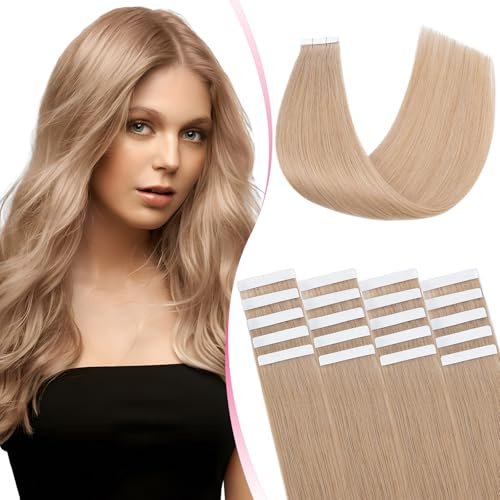 MY-LADY Tape Extensions Echthaar 20pcs 30 cm Dunkelblond Remy Invisible Haar Tape In Haarverlängerung Natürlich 30g 12 Zoll #27 Glattes Echthaar Skin Weft Tape