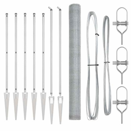vidaXL Fence Post Silver 10 x 1.5 m (25 mm mesh) Steel, Garden and Terrace, Durable Steel Fence, Modern Outdoor Fencing Panels, Security Posts, Residential Barrier Enclosure