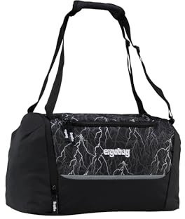ergobag Sporttasche Super ReflektBär - Schwarz | 20 Liter Kindersporttasche mit Schuhfach, verschiedene Motive, ideal als Schwimmtasche für Jungen und Mädchen