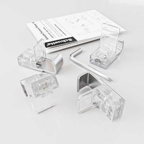 Schuette® Suprafix Plissee Klemmhalter ohne Bohren ● 4 Stück Set ● Incognito X (Transparent)