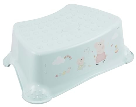 keeeper Tomek Tritthocker, Peppa Dekor, Anti-Rutsch-Funktion, Aquamarine | Anti-Rutsch-System mit gummierten Füßen, Stabiles Stehen durch Gummi-Noppen, Belastbar bis 80 kg, Kinderleicht zu tragen
