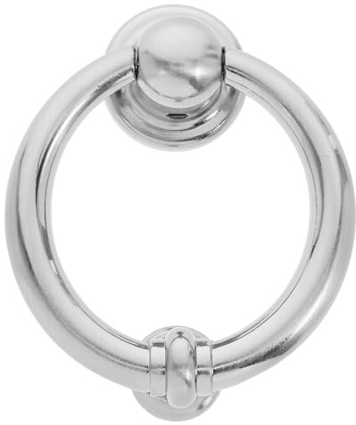 Plata Aldaba de Puerta Frontal de Aleación de Zinc para Oficina | Llamador Puerta, Estilo Europeo Moderno Minimalista, Resistente al Desgaste Óxido, Uso en Tiendas