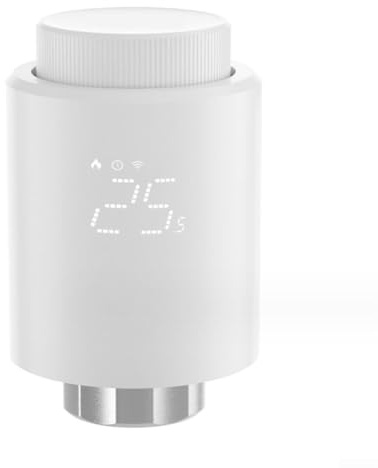 Thermostat-Heizkörperventil, TRV mit App & Sprachsteuerung, M30x1,5mm Adapter für Alexa, offene Erkennung, Frostschutz, Weiß (B)