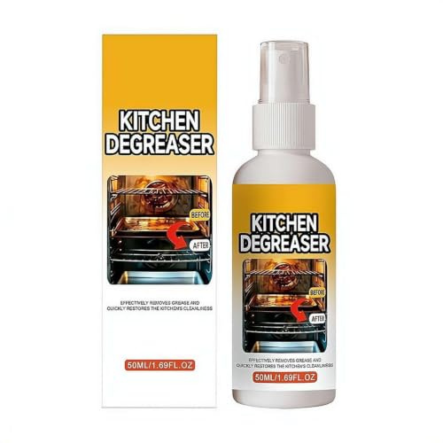 50ml Grease killer Spray,Grease Killer BBQ Grill Cleaner Spray,Fast-Acting Heavy-Duty Grill DegreaserSpray,Effectively RemovesGrease for BBQ Grate,GrillLid,Stovetop,Oven,Range Hood