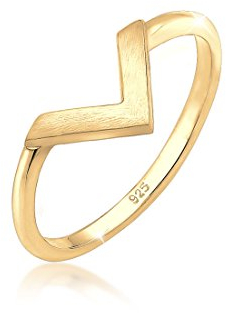 Elli Ring Damen Geo V-Form Basic Matt Trend in 925 Sterling Silber