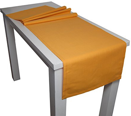 beties Farbenspiel Tischläufer ca. 40x220 cm - in interessanter Größen- und Farbauswahl - 100% Baumwolle für eine fröhlich Stimmung in Unifarben (Gold-Gelb)