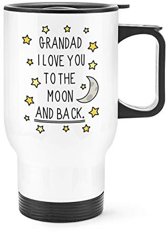 Grandad I Love You to The Moon and Back Travel Mug Cup with Handle