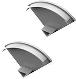 LED Eckprofil 1m ECKE-16 Aluminium Silber für LED Streifen inkl. Abdeckung milchig oder klar, für LED Bänder bis max. 10,5mm Montage Leiste (Endkappen Set/Profilabschluss (2 Stück))