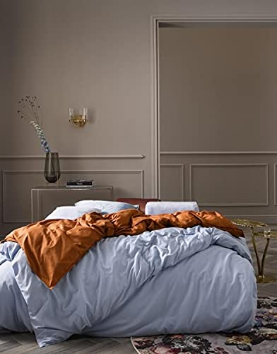ESSENZA Bettwäsche Minte Eisblau, 135x200 + 1x 80x80 cm - 100% Baumwollsatin 300TC - Uni