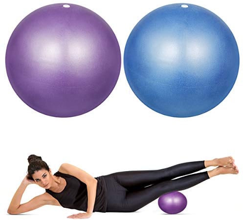 HQdeal 2 Stück 23cm Pilates Ball Klein Rutschfester & Superleichter Soft Gymnastikball, Blau und Lila