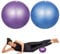 HQdeal 2 Stück 23cm Pilates Ball Klein Rutschfester & Superleichter Soft Gymnastikball, Blau und Lila