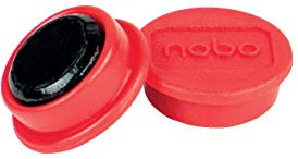Nobo Magnete für magnetisches Whiteboards, 10 Stück, 24 mm, Rot, 1915293