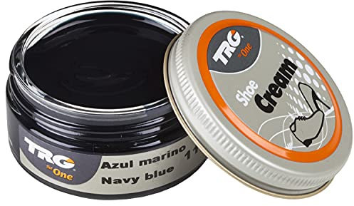TRG the One - Protective Cream for Leather Shoes based on waxes | Polish for Leather and Synthetic Leather Shoes | Nourishes, gives shine and maintains color | Shoe Cream #117 Navy Blue, 50ml