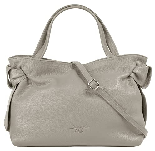 Samantha Look Handtasche Echt Leder Damen Made in Italy, Stilvolle Leder Tasche mit Reißverschluss, Einsteckfächern und Tragehenkeln, Smartphonefach