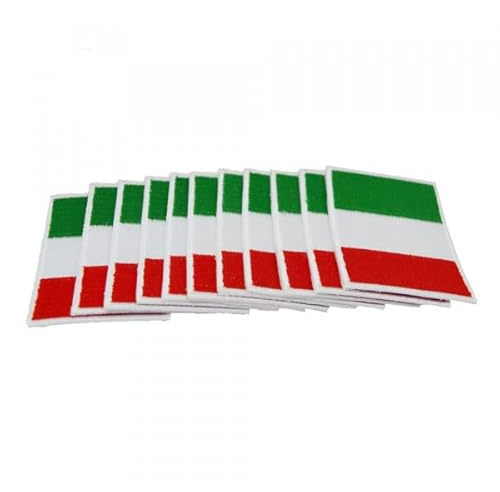 StickersLab - 10 Patch bandiera italiana in tessuto da cucire/stirare per abbigliamento 55x37mm