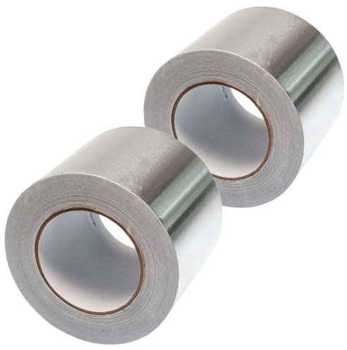 Gocableties - Cinta adhesiva de aluminio ancha de 100 mm x 50 m - Autoadhesiva y resistente al agua y al calor - Ideal para sellar, reparar y aislar - 2 rollos