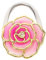 Hoement Faltbarer Handtaschenhalter in Rosenblumen-design Zinklegierung und Tragbarer Tischhaken für Handtaschen Rosa für Dicke Tische