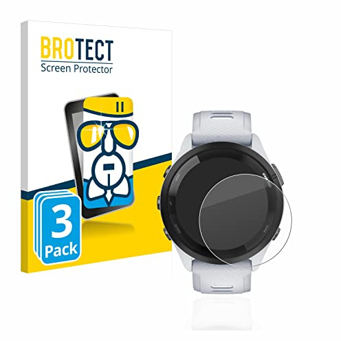 BROTECT Schutzglas für Garmin Forerunner 265 | (46 mm) 3 Stück Transparenter Displayschutz Made in Germany Schutzfolie Panzer Folie Glas 9H Einfache Montage Clear