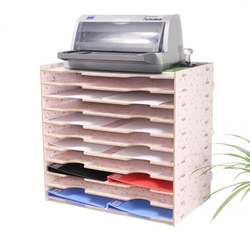 A3-Briefablage-Papier-Organizer, Holz-Schreibtisch-Tablett-Organizer, stapelbare Schreibtisch-Tabletts (Color : KT Cat, Size : 51.8x33x49CM)
