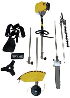 Nemura Decespugliatore termico multifunzione 5in1-52cm3 (decespugliatore, potatore, tagliasiepi, tagliabordi, prolunga) - Attrezzi da giardino di qualità - Marchio francese