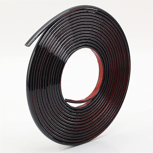 Black Self Adhesive 3d Wall Edging Strip Peel and Stick Trim Seam Wall Sticker Decor Tape Decorative for Ceiling/Corner/Mirror/Furniture/Door/Wardrobe/Home and Auto Decor (0.8CM*5M/0.31IN*16.4FT)