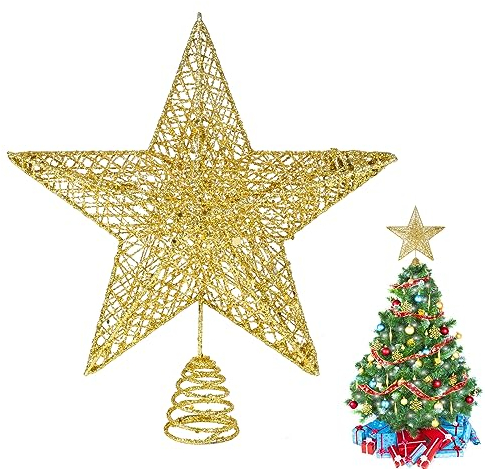 GGISUI Weihnachtsbaumspitze Stern, Weihnachtsbaum Topper Star Glitzernde Christbaumspitze Stern Baumspitze Stern Christbaumschmuck Weihnachtsfeier Decoartion