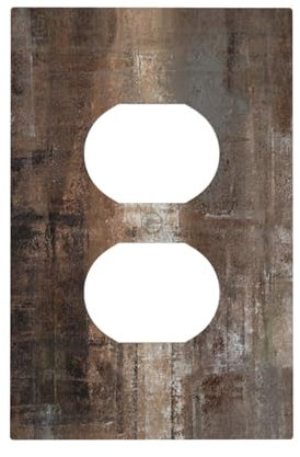 Art abstrait 1 prise de courant marron duplex plaque murale taupe rouille peinture à l'huile décorative plaque électrique pour cuisine salle de bain