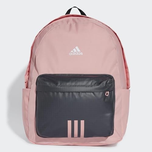 adidas Unisex Classic Badge of Sport 3-Stripes Backpack, semi pink spark/grey six/white, One size