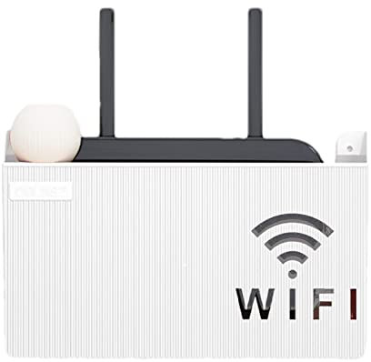 Moreeulsi Estante de almacenamiento para enrutador WiFi, cajas WiFi montadas en la pared para el hogar, cajas de enrutador para el hogar, caja organizadora decorativa para sala de estar, estante