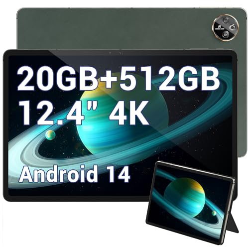 DOOGEE T30 Max Android 14 Tablet, Touchscreen, 4 K 12,4 Zoll Gaming-Tablets 20 GB + 512 GB/2 TB TF, 10800 mAh/33 W, 50 MP + 20 MP, Helio G99 Octa Core, 2560 x 1600, Widevine L1, TÜV/4G LTE/5G WiFi/OTG