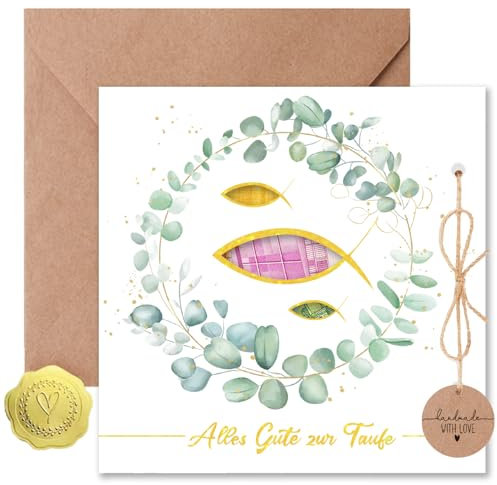 Sugeru Heilige Kommunion, Geldgeschenk mit Umschlägen | Geschenk zur Taufe eines Neugeborenen | Karte Kommunions, Taufegeschenk Geld, Glück verschenken für Kommunions Taufe (Kommunion)