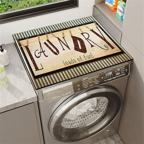 Highdi Housse de Protection pour Machine à Laver Top, Coussin de Machine à Laver Antidérapant Housse de Machine à Laver pour Machine à Laver Ou Sèche-Linge (Ancien,40 * 40cm)