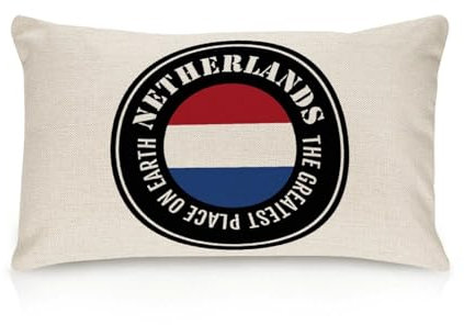Yelolyio The Greatest Place On Earth Niederlande Überwurf-Kissenbezug, Niederlande Flagge, Kissen für Couch, Sofa, Heimdekoration, Baumwollleinen, Kissenbezüge für Wohnzimmer, 30,5 x 45,7 cm