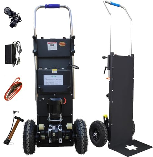Qiang Elektrische Treppensteiger Sackkarre Vollgummireifen Transportkarre Treppensackkarre Treppenkarre | Stahl sackkarre elektrisch 1500W Brushless Motor & 48V/36AH Abnehmbarer Akku