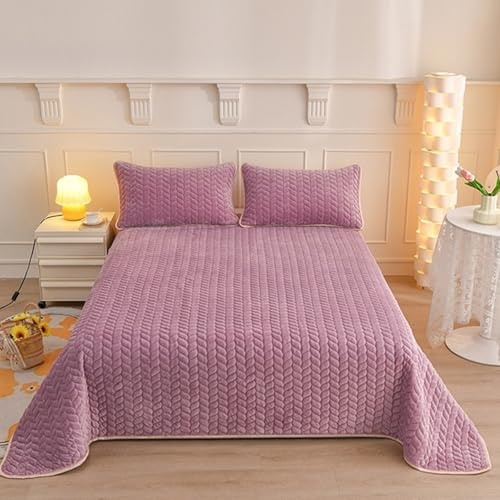 HAIBA Tagesdecke 120 x 200 cm Plüsch Flanell Bettüberwurf Sofa Lila | Kuschelig Weicher Flanell Tagesdecke Leichte Mikrofaser Bedspread für alle Jahreszeiten Für Bett und Sofa für Einzelbett