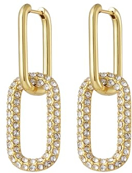 Creolen oval 18K vergoldet mit Zirkonia – Elegante Damen-Ohrringe für jeden Anlass – Lucoro